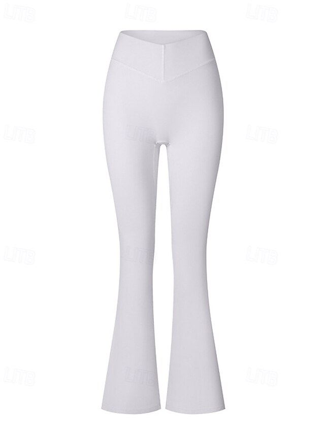  Women's fitness pants Yoga Leggings sport pants Flared Lightweight Yoga Fitness Pilates Pants Black White Pink Fall Winter Sports Activewear Micro-elastic