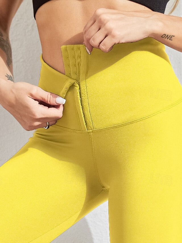  Dame Fleece bukser Slacks Leggins Gade Afslappet Fuld længde Naturlig Vanlig Elastisk Talje Spænde comfy Ferierejse I-byen-tøj Vin Grå Sort Gul Vinter Regulær
