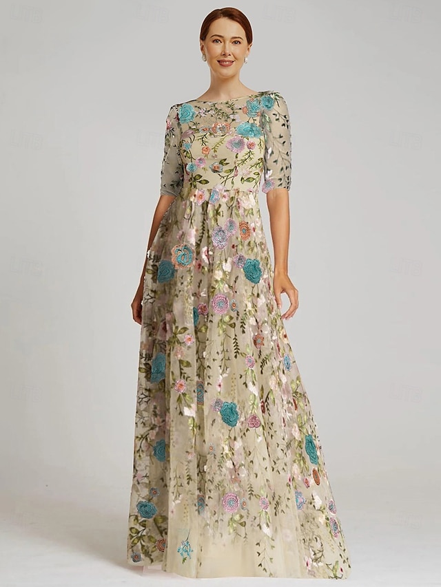 Robes Mère De La Mariée À A-ligne Ruché Col V Longueur Au Sol Braelithara main image 0
