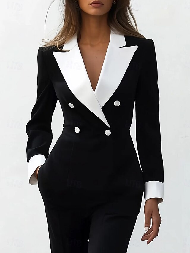 Women's Jumpsuits Formal Wedding Guest Crepe Elegant Simple Minimalist ...