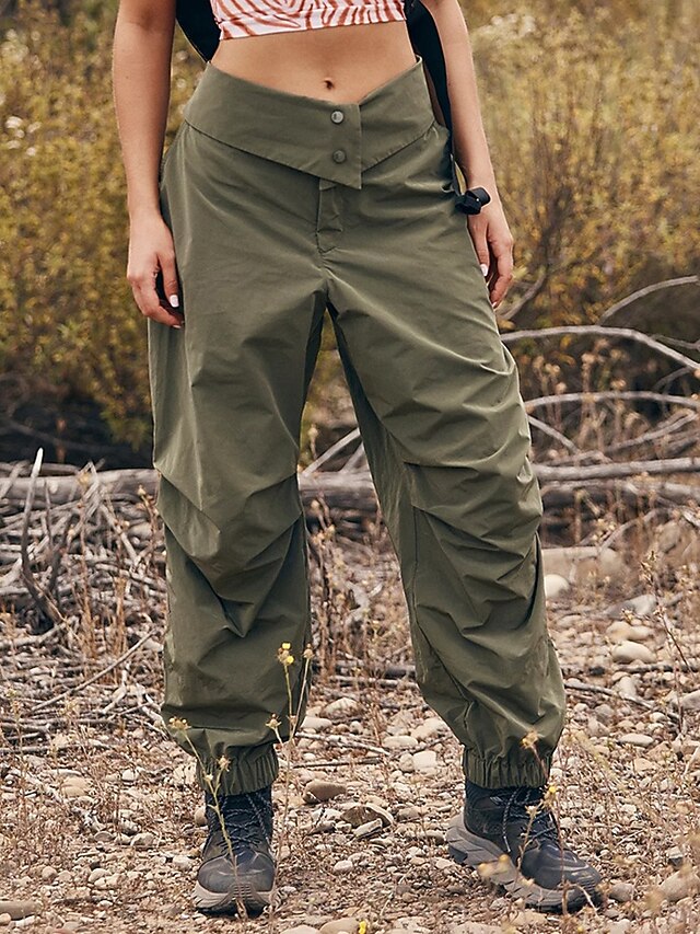Women's Cargo Pants Pants Trousers Fashion Streetwear Full Length Natural Solid Colored Pocket Comfortable Micro-elastic Sports & Outdoor Daily Wear Army Green Summer Spring Regular Fit4