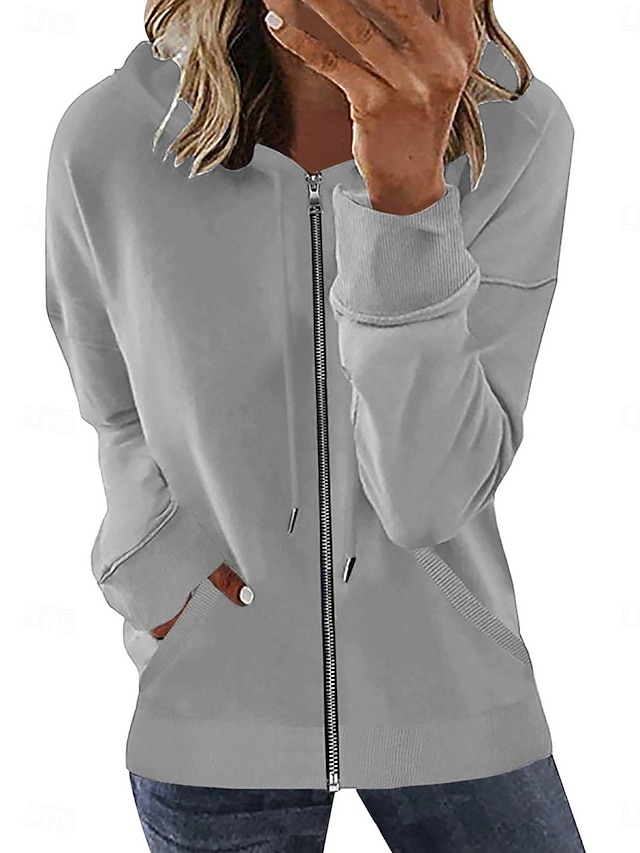  Per donna Felpa con cappuccio Semplice Casual Manica Lunga Con Cappuccio Top Regolari Streetwear Abbigliamento Quotidiano Rosa Vino Blu Fucsia Verde Autunno Inverno