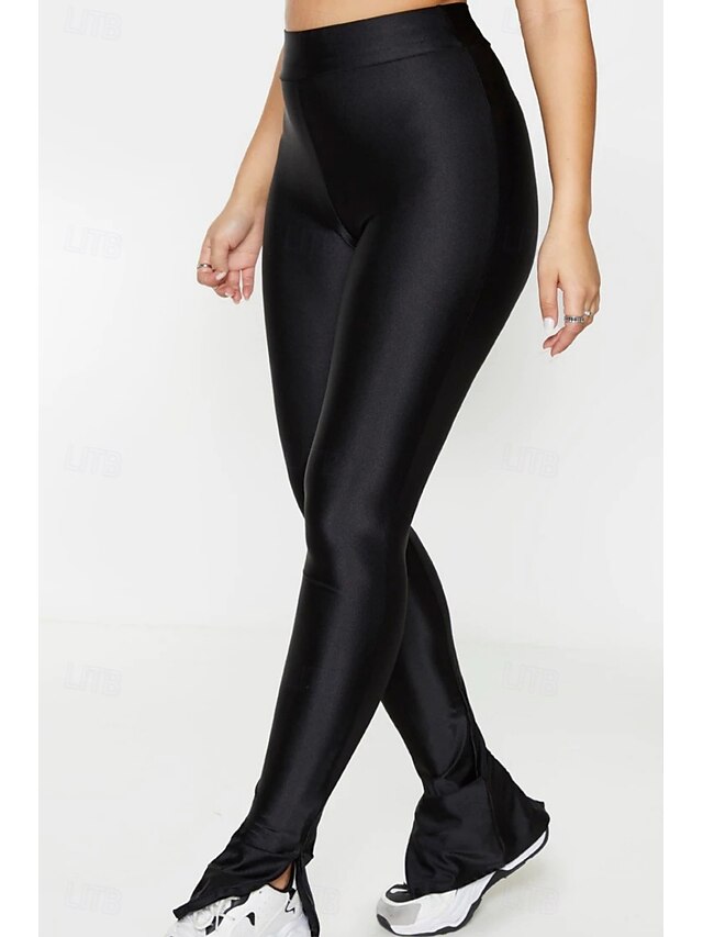  Dame Leggings Gatemote Fritid Lang Høy Midje عادي Høyt snitt Pusteevne Myk Mikroelastisk Feriereise Gate Dagligdagstøy Svart Høst Normal