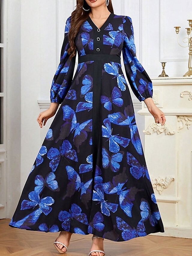  A-Line Mother of the Bride Dress Elegant V Neck Floor Length Chiffon Long Sleeve with Buttons 2025