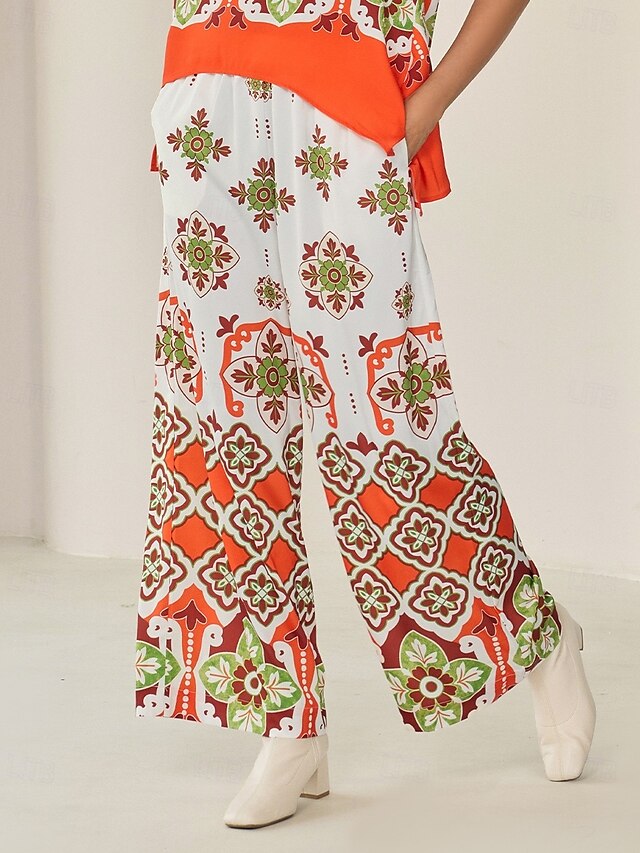  Per donna Largo Sfacciato Maxi Boemia Festività Casual / quotidiano Vacanza al mare Giallo Arancione Primavera estate XS S M