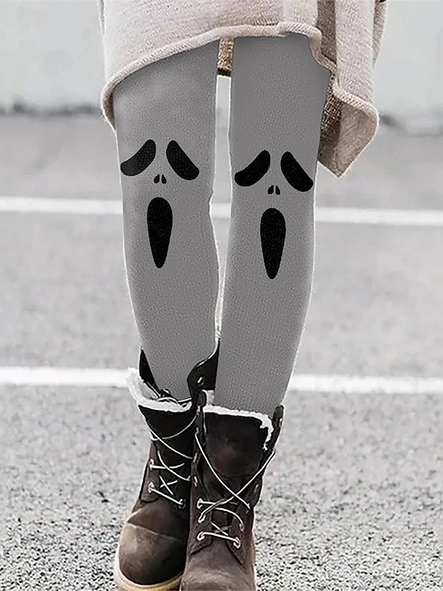  Femmes Pantalons Leggings Streetwear Occasionnel Longueur complète Taille haute À Motifs Taille Élastique Imprimé Respirabilité Confortable Élastique Vacances Rue Tenue quotidienne Orange Gris
