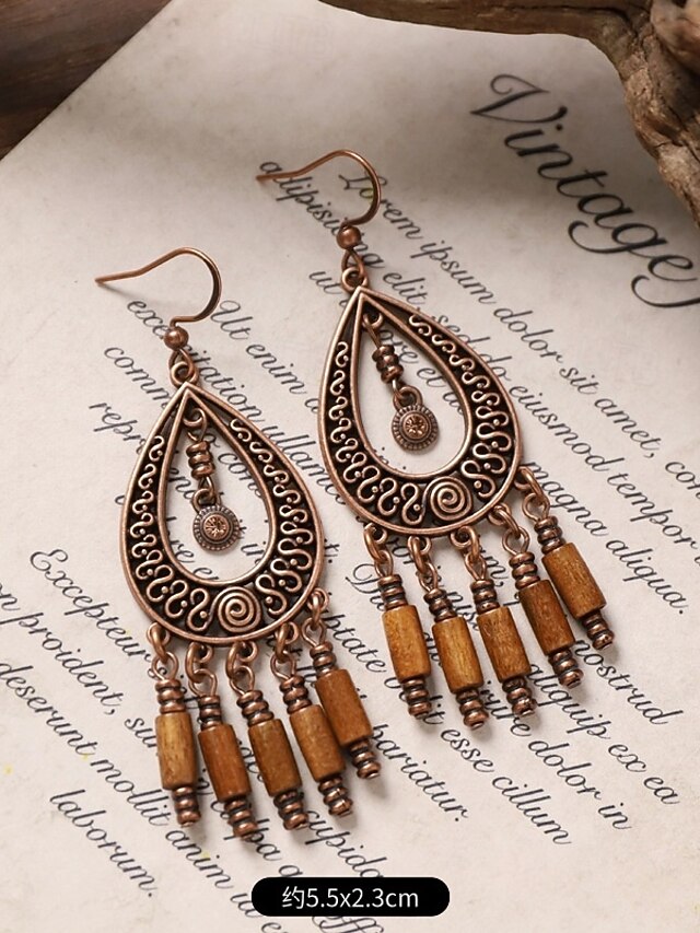  1 Par Pendiente For Mujer Calle Cita Playa Legierung Estilo retro Pera