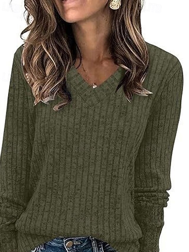 Women's Texture Blouse T Shirt Plain Fashion Modern Short Sleeve V Neck Regular Tops Daily Black Pink Army Green Summer4