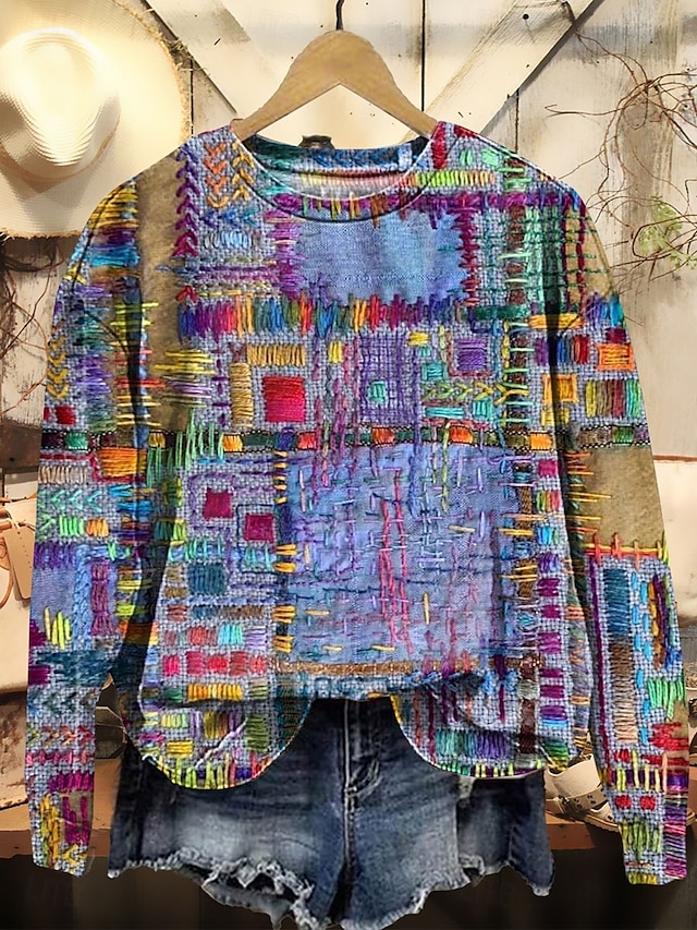  Per donna Felpe Grafico Animale Casual Manica Lunga Girocollo Top Regolari Streetwear Abbigliamento Quotidiano Casuale Stampato Giallo Blu Viola Arancione Verde Autunno Inverno