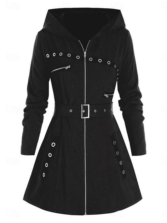  Femmes Veste à Capuche Confortable Respirant Fermeture éclair Avec Poches Occasionnel Uni Vacances Rue Tenue quotidienne Sortir Fermeture éclair Régulier À capuche Coupe régulière manche longue