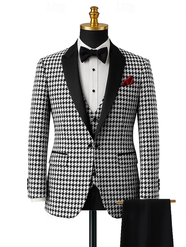 Men's Single Breasted One-button Peaked Lapel Luxurious Prom Party Suits