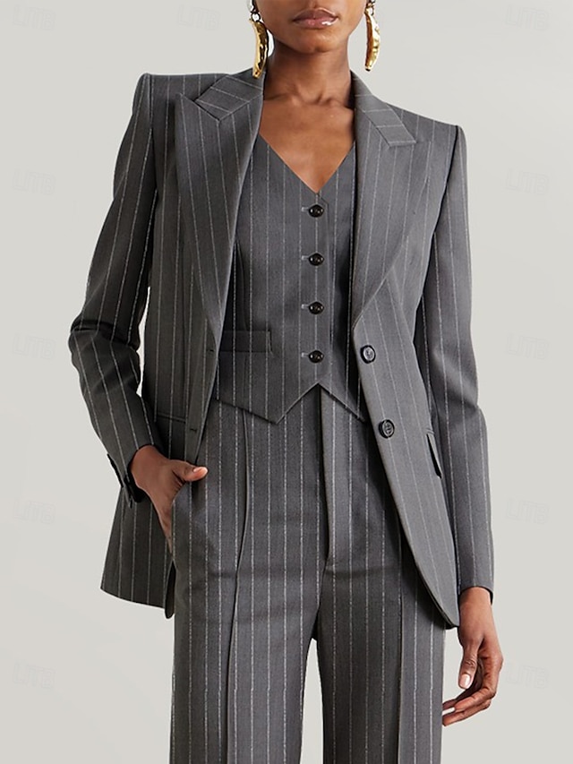  damesblazers moeder van de bruid elegante lange mouwen met knopen effen kleur