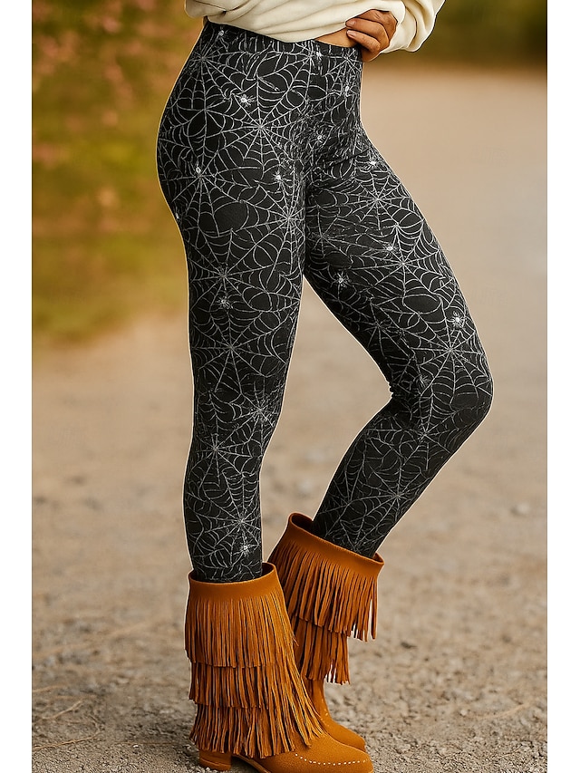Leggings da donna Vacanza Stile Etnico Vintage Lunghezza Caviglia Alta Vita Grafica Animale Stampa 3D Asciugatura Rapida Traspirabilità Morbido Elastico All'aperto Casa Casual Nero Rosso Verde