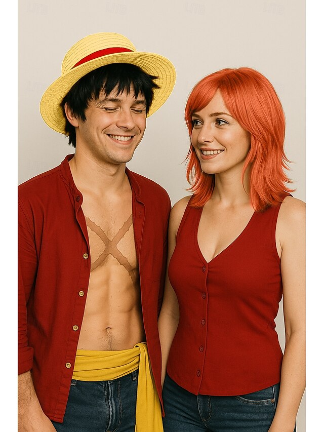  scimmia in un unico pezzo d. rufy parrucche anime di alta qualità one piece scimmia d. Parrucca cosplay nera corta di Rufy, parrucche sintetiche resistenti al calore