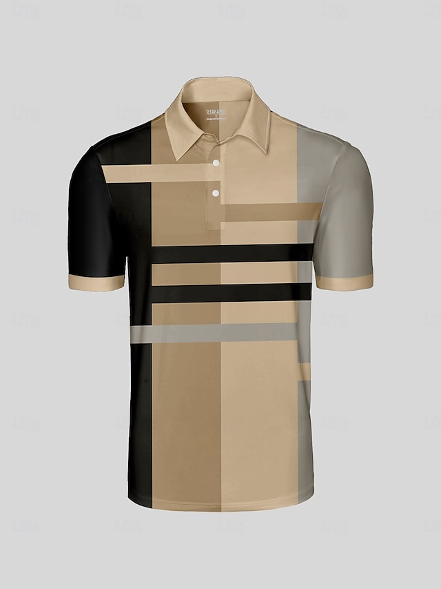  Homme T-shirt POLO Kaki Manche Courte Top Tenue de golf Vêtements Tenues Porter des vêtements