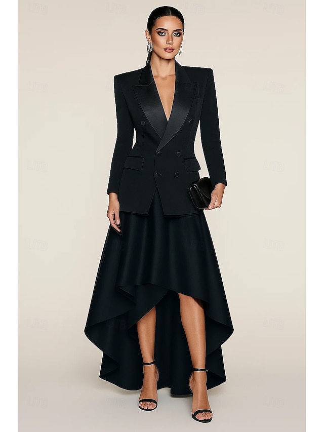  Fustă formați pentru femei croială A pentru nuntă formală invitat la nuntă seară formală satin elegant lungime până la podea