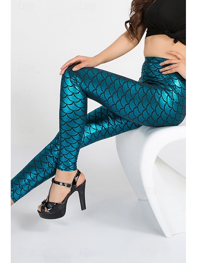  Mulheres Leggings Roupa de rua Casual Longas Cintura Alta Tecido Corte alto Respirabilidade Macio Com Stretch Rua Para Noite Prata Preto Vermelho Azul Royal Outono Normal
