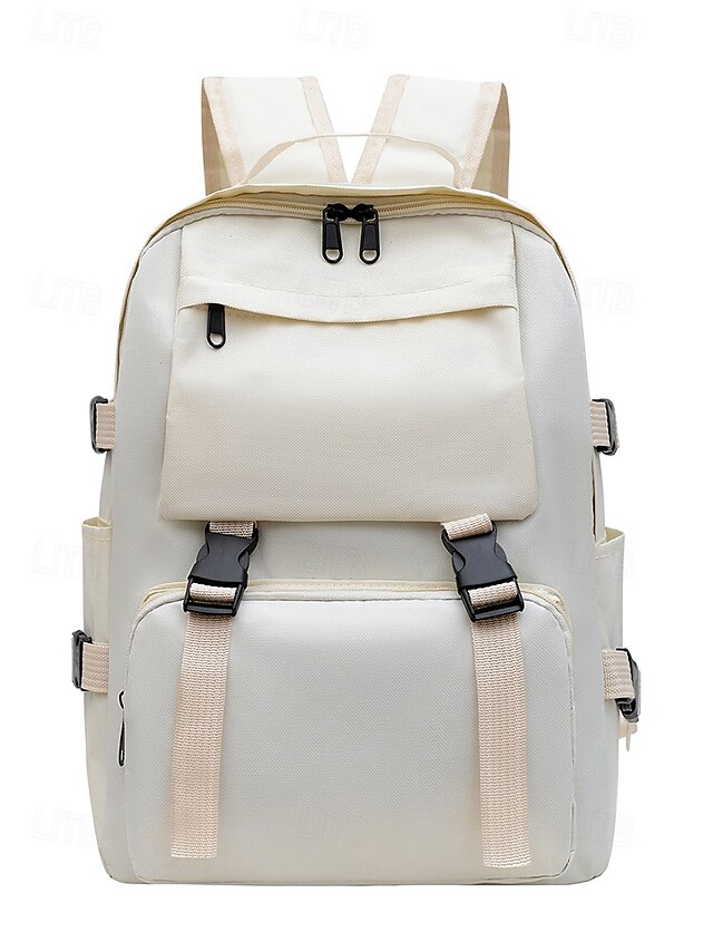  Sac à dos minimaliste de grande capacité pour étudiants et navetteurs – sac à dos pour ordinateur portable multi-poches avec sangles latérales et boucle avant pour l'école, les voyages ou un usage quotidien