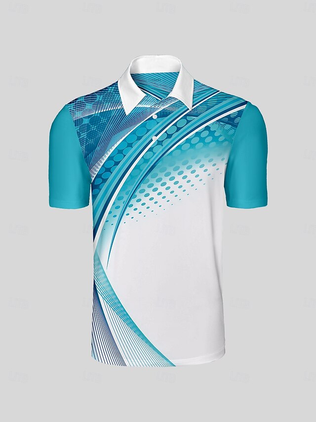  Homme T-shirt POLO Bleu Manche Courte Top Tenue de golf Vêtements Tenues Porter des vêtements