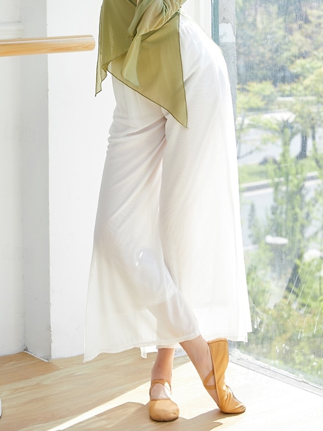  Mulheres Perna larga Calças Roupa de rua Casual Comprimento total Natural Tecido Cintura elástica Com Transparência Macio Rua Roupa Diária Final de semana clarete Cinzento Verde Azul Céu Preto Outono
