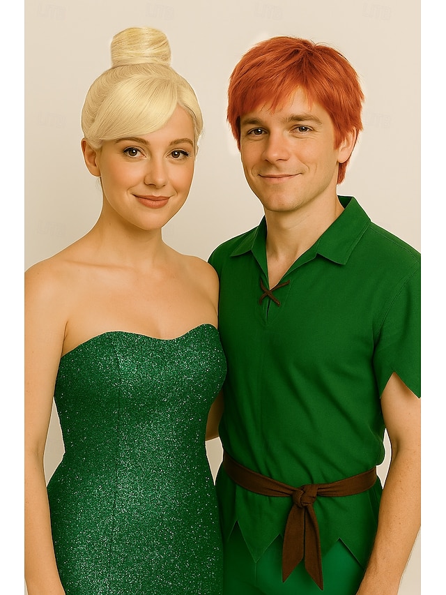  Περούκι Τίνκερ Μπελ Φαίρυ Τίνκερ Μπελ Τίνκερμπελ Κοςplay Περούκια Κοντά Ξανθά Μαλλιά με Κότσο Ανθεκτικό στη Θερμότητα Συνθετικό Περούκι Χάλοουιν