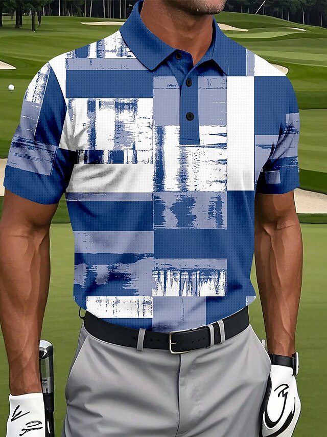 Men's Modern Color Block Golf Polo Shirt