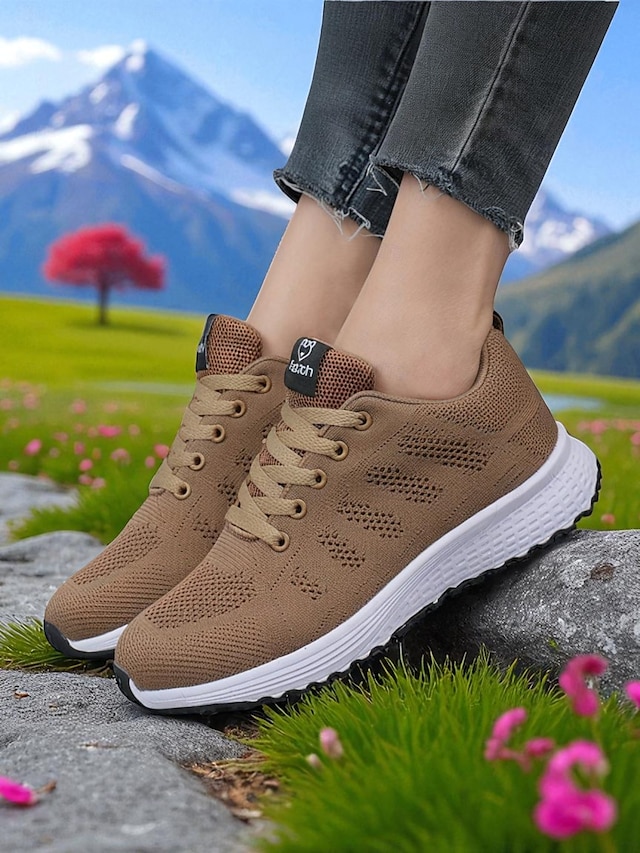  Women's Rainbow Gradient Running Shoes, Lightweight Breathable Sneakers for Sports, Jogging and Outdoor Activities