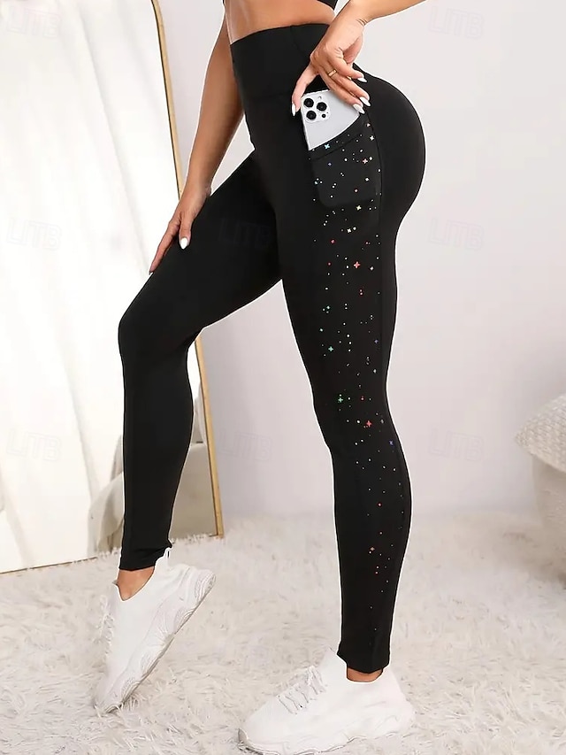  Dámské Legíny Capri Legíny na jógu Zaštíhlující Vysoký pas Tělocvična Sportovní Pilates Spodní část oděvu Černá Podzim Sportovní Sportovní oděvy Těsný střih