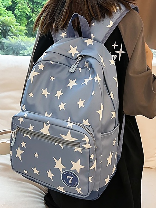  Sac à dos d'école à imprimé étoiles pour enfants et adolescents - sac à dos léger pour la rentrée des classes pour filles et garçons