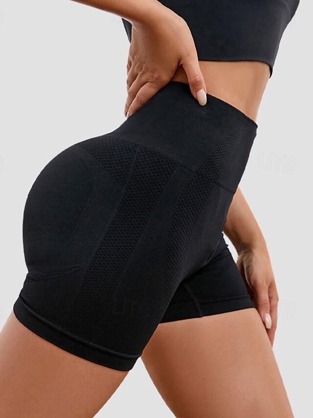 Dam Bikershorts Träningsshorts Magkontroll Hög midja Gym Volleyboll Träna Underdelar Svart Blå Grå Elastan sporter Sportkläder Kompression