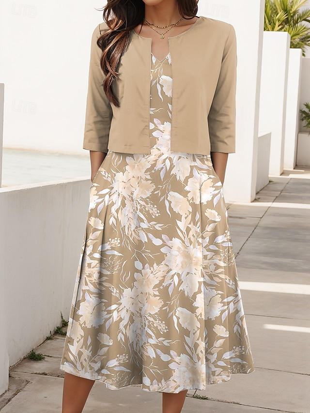 Fashion 2019 Women's 2 Piece Dress Apricot Blue Pink Color Two Piece Suit Spring Female Dresses
