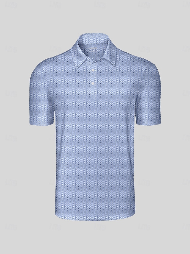  Men's Golf Polo Shirt Blue Short Sleeve Top Golf Attire Clothes Outfits Wear Apparel