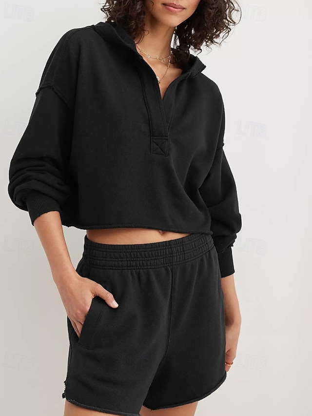  Femmes Sweat à capuche Sweats à capuche Uni Streetwear Occasionnel manche longue À capuche Hauts Réguliers Rue Fête Noir Fuchsia Gris Claire Automne Hiver