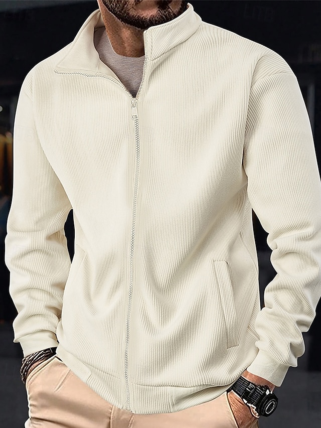  Per uomo Giacca Invernale Giacca in Pile Giacca Casual Vacanza Quotidiano Calore Termico Tasca Pile Autunno Inverno Semplice Moda Streetwear Collo alla coreana Regolare Aalbicocca Nero Blu marino