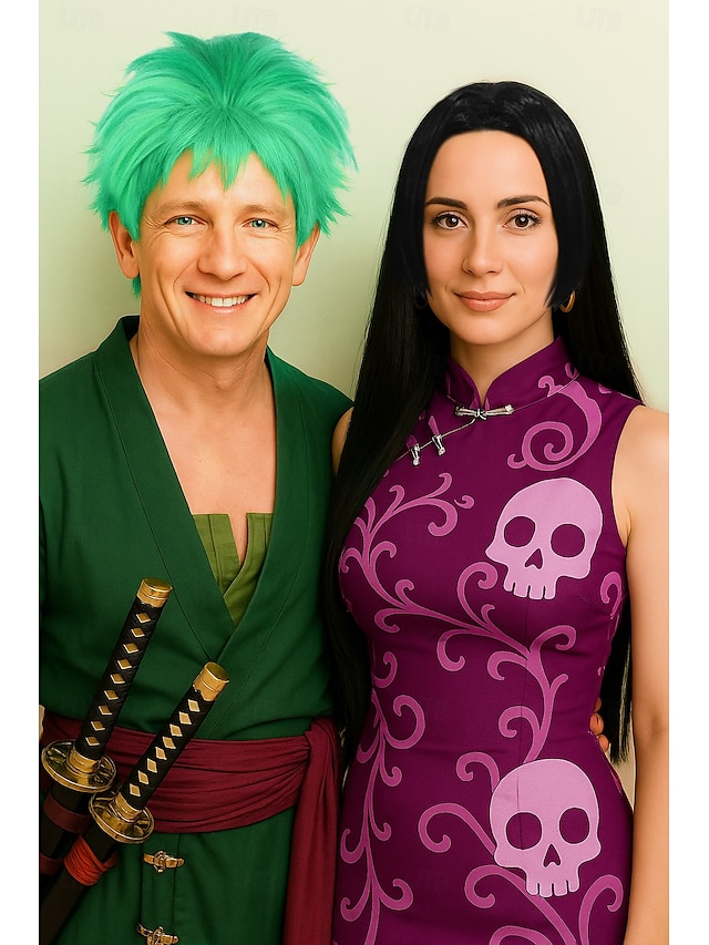  un pezzo roronoa zoro parrucche breve roronoa zoro un pezzo parrucche verde cosplay capelli sintetici anime del partito sintetico di halloween
