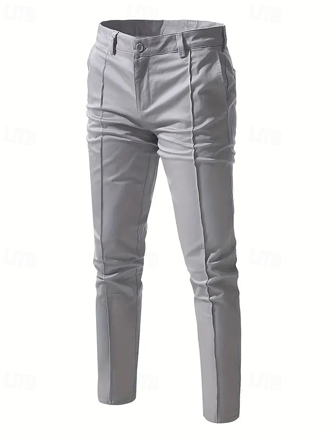  Per uomo Pantaloni Chinos Pantaloni plissettati Tasca Bottoni Semplice Comodità Formale Feste Lavoro Moda Stile Classico Nero Vino Micro-elastico
