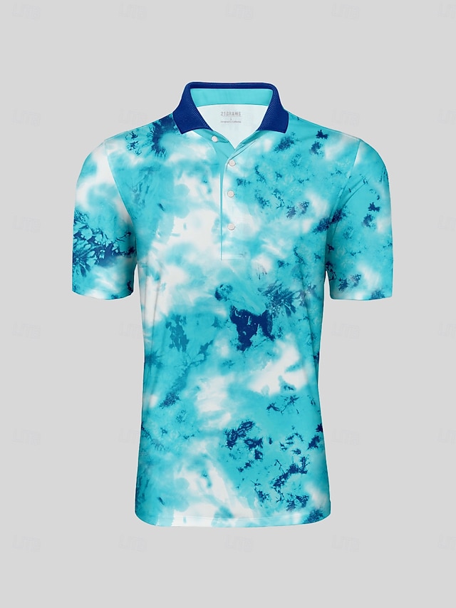  Herren Golf-Poloshirt Blau Kurzarm Oberteil Golfkleidung, Kleidung, Outfits, Kleidung