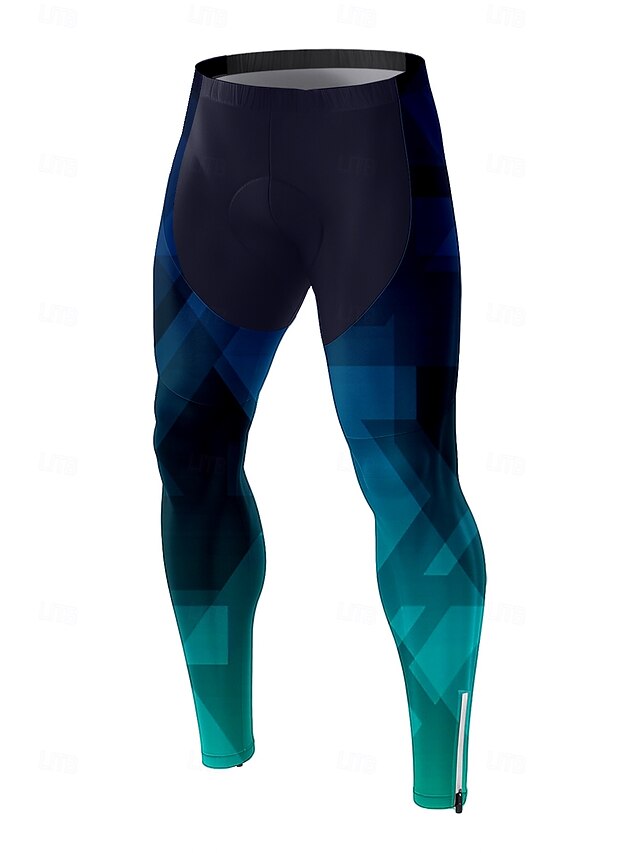 Men's Graphic Geometric Gradient Bike Pants Bike Tights Bottoms Slim Fit Sports UV Resistant 3D Pad Quick Dry Reflective Strips Navy Blue Clothing Apparel Bike Wear4