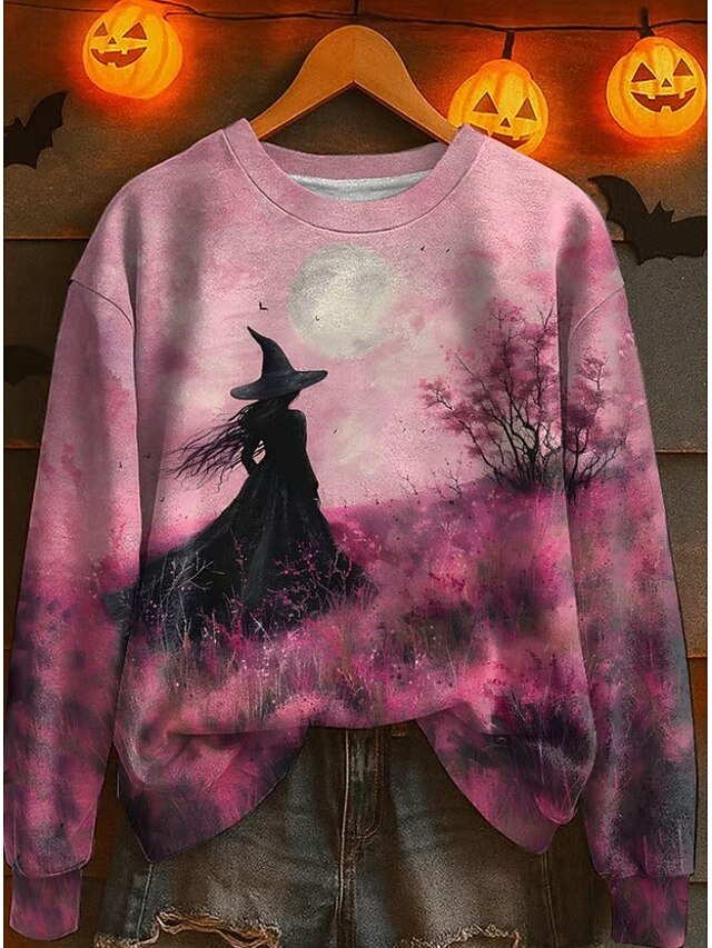  Femmes Sweat-shirts Graphique Mode Occasionnel manche longue Col ras du cou Hauts Réguliers Rue Tenue Quotidienne Occasionnel Imprimé Rose Claire Gris foncé Gris Claire Gris Automne Hiver