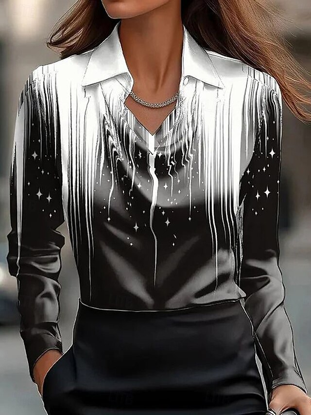 Women's Shirt Dressy Tops Formal Work Shirt Floral Graphic Elegant Stylish Casual Long Sleeve Cowl Neck Regular Tops Work Party Evening Wear Daily Ruched Draped Black Yellow Pink Summer Fall4