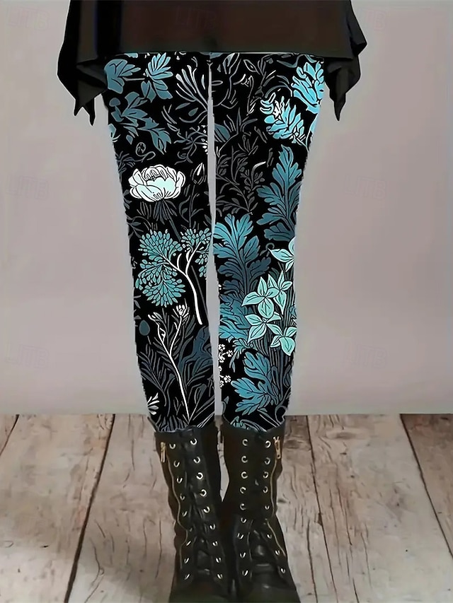 Leggings Floral Taille Haute Confortable