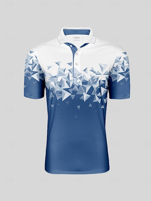  Herren Golf-Poloshirt Blau Kurzarm Oberteil Golfkleidung, Kleidung, Outfits, Kleidung
