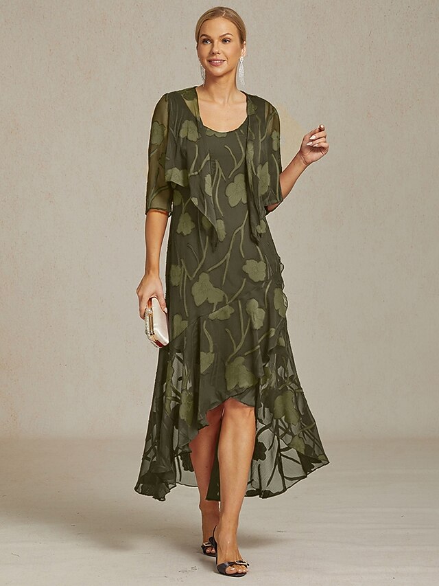 Women's Maxi Dress Ruffle Dress Elegant Wedding Wedding Guest Evening Party Floral Sleeveless U Neck Olive Summer Spring4