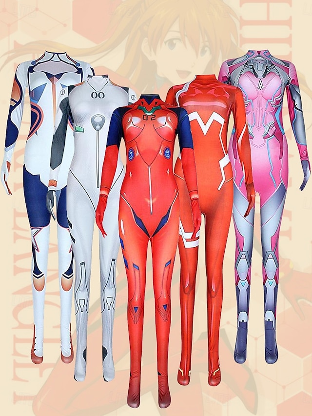  El último guardián Asuka Rei Ayanami Disfraz Body Cosplay for Mujer Adultos Víspera de Todos los Santos Carnaval Rendimiento Fiesta