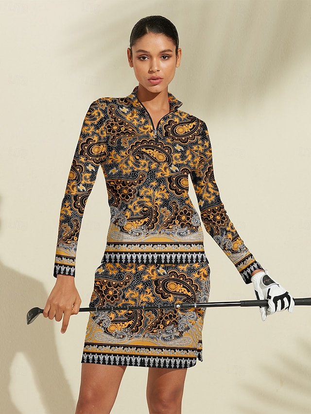  Dam Vandringspolotröja Brun Långärmad Överdelar Golfkläder för damer Kläder Outfits Bär kläder