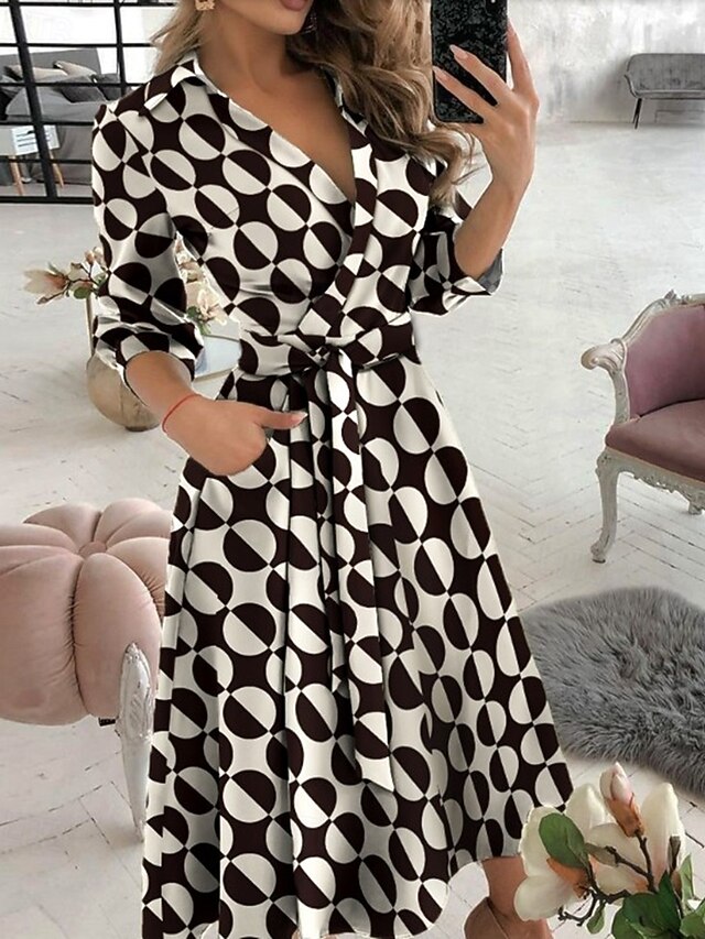  Per donna Abito Midi Abito da laurea Abito blazer Tubino Abito a Portafoglio Festa cocktail Abiti semi formali Formale Vacanza Feste Vestibilità regolare Manica Lunga Scollo a V Nero Blu Verde