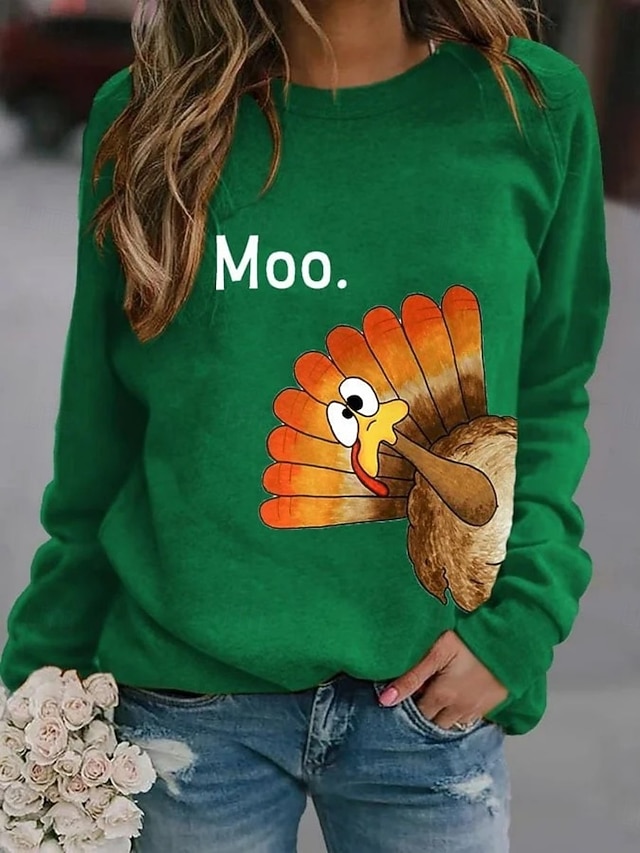  felpe da donna di Halloween, grafiche, animali, casual, maniche lunghe, girocollo, normali, da strada, casual, da indossare tutti i giorni, stampate, bianche, rosse, arancioni, verdi, primavera,
