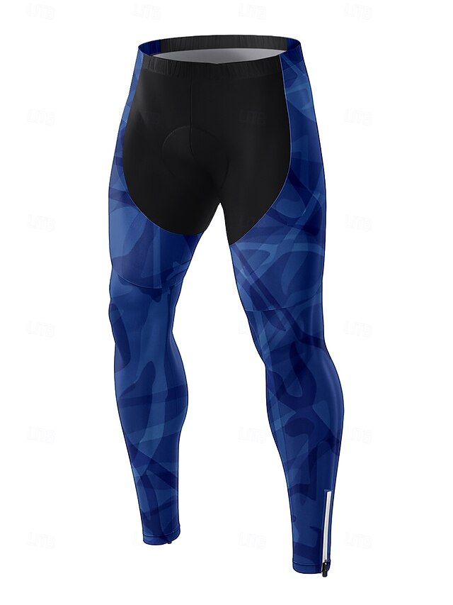 Men's Graphic Geometric Gradient Bike Pants Bike Tights Leggings Slim Fit Sports UV Resistant 3D Pad Quick Dry Reflective Strips Navy Blue Clothing Apparel Bike Wear4