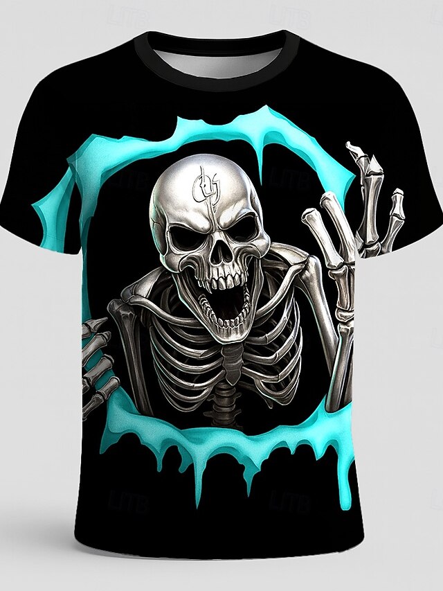 ROSE DE THE Dead Squelette Crâne Cimetière T-Shirt 100% Coton EUR 14,87