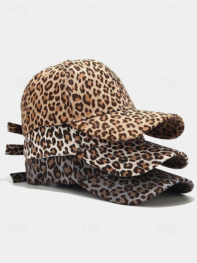 Dames baseballpet met luipaardprint – verstelbare hoed met gebogen rand en gespsluiting, lichtgewicht bescherming tegen de zon voor casual outfits, reizen, hardlopen en buitenactiviteiten